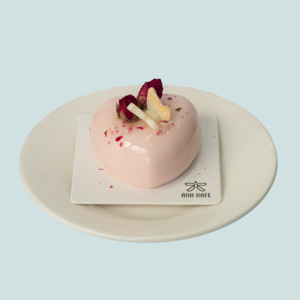 Mousse trà vải hoa hồng
